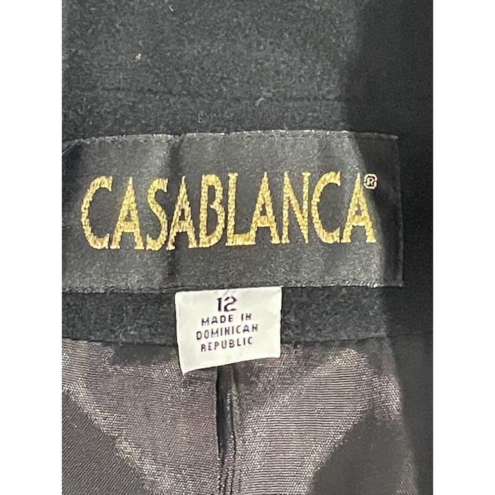 Vintage Casablanca Single Breasted Wool Cashmere Blazer Black Womens Size 12 - Picture 9 of 12